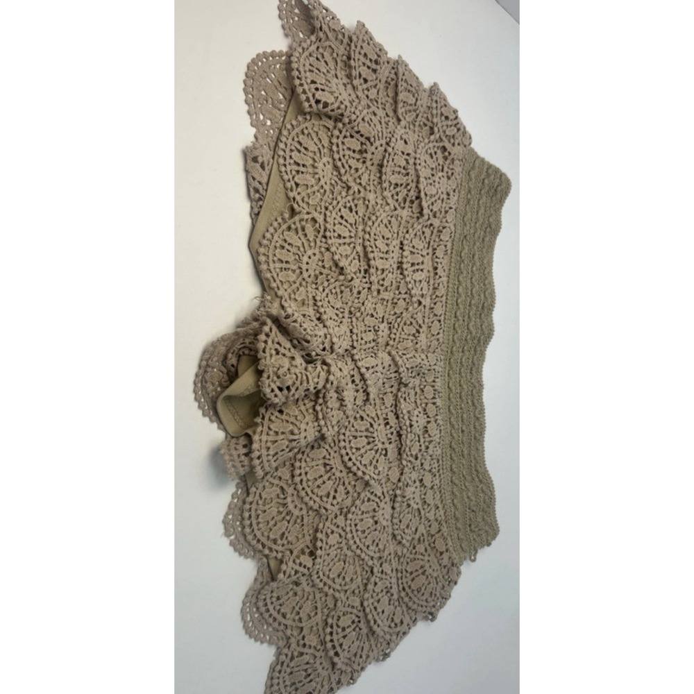 Boho Coquette Tiered Scallop Crochet Shorts Rewind Small Beach Concert Festival